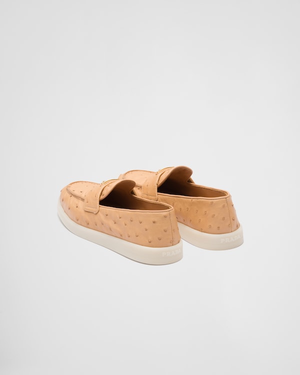 Natural Ostrich leather loafers