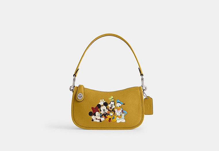 Disney X Coach Swinger Bag In Regenerative Leather With Mickey Mouse And Friends
