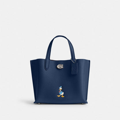 Disney X Coach Willow Tote Bag 24 With Donald Duck