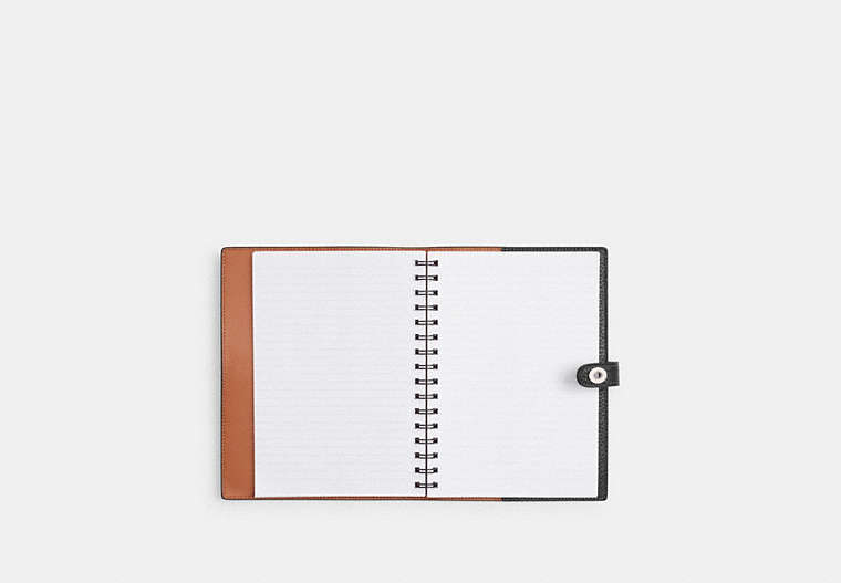 Disney X Coach Notebook In Regenerative Leather With Mickey Mouse