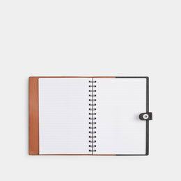 Disney X Coach Notebook In Regenerative Leather With Mickey Mouse