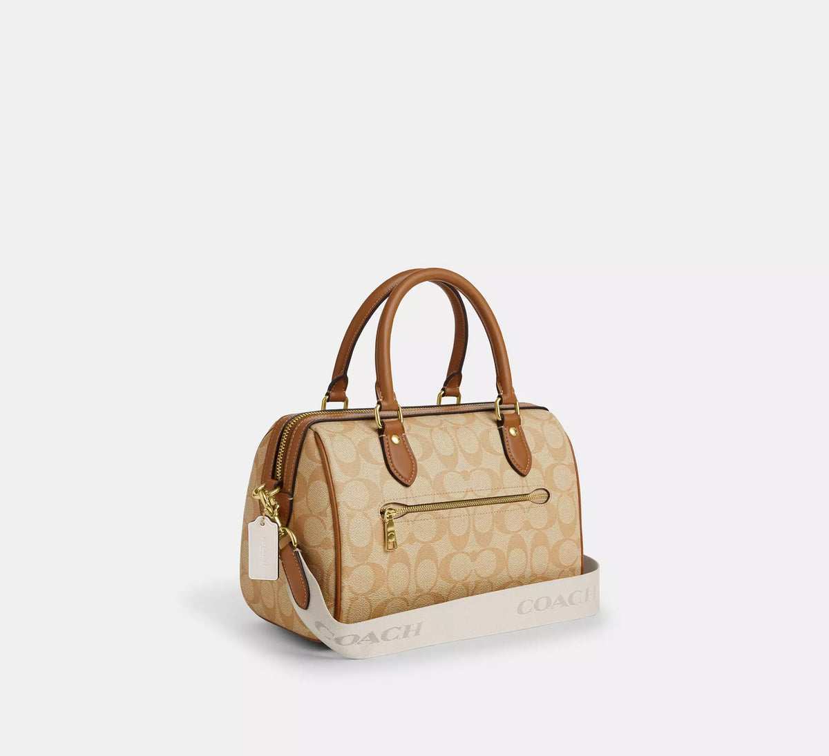 Coach Rowan Satchel Bag In Signature Canvas With Stripe - Bags | Shop From The Mirage