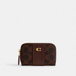 Essential Small Zip Around Card Case In Signature Canvas