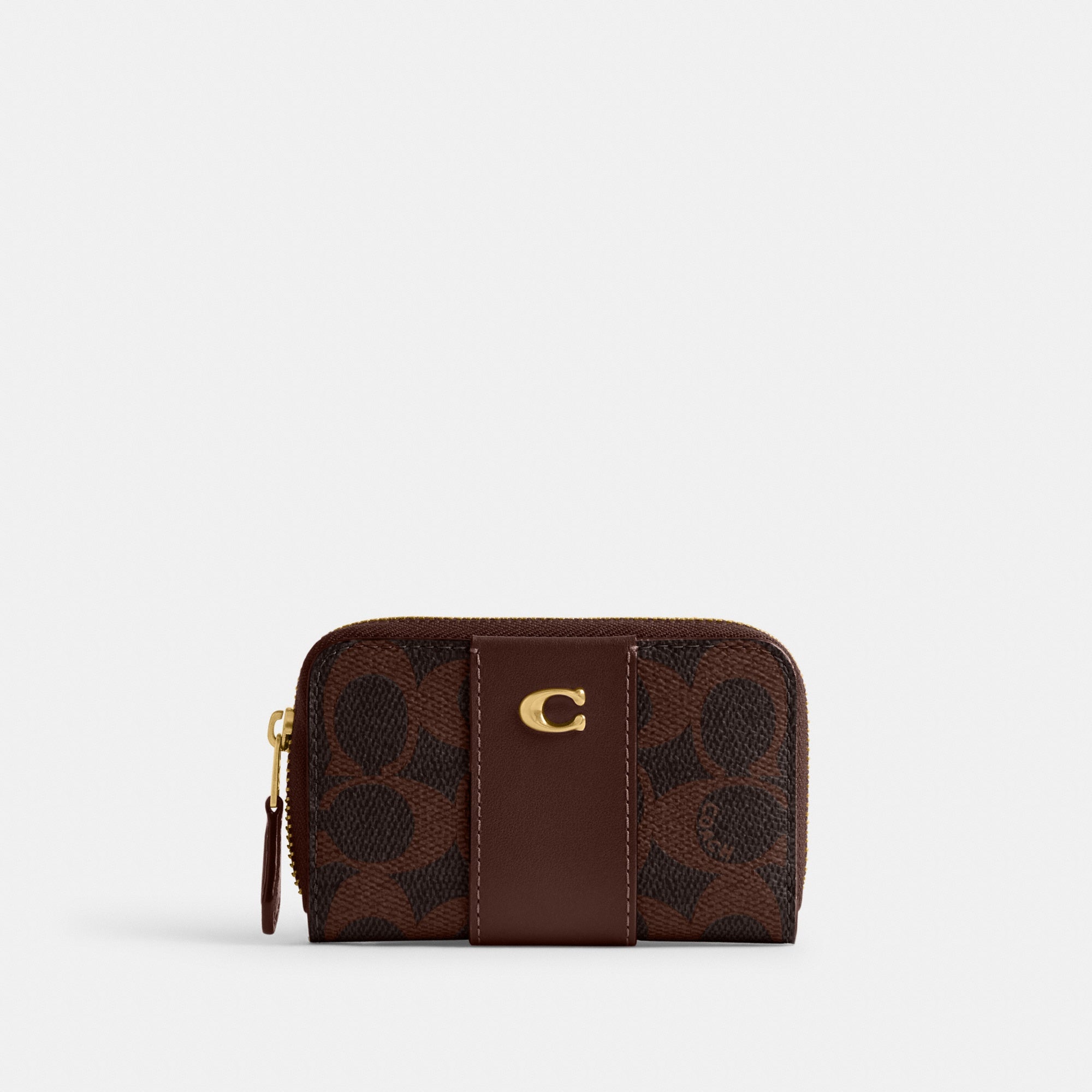 Essential Small Zip Around Card Case In Signature Canvas