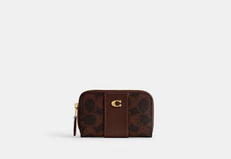 Essential Small Zip Around Card Case In Signature Canvas