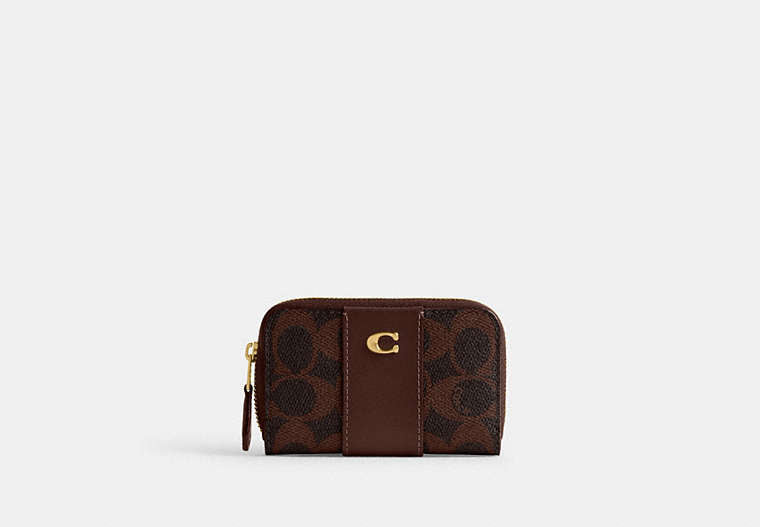Essential Small Zip Around Card Case In Signature Canvas