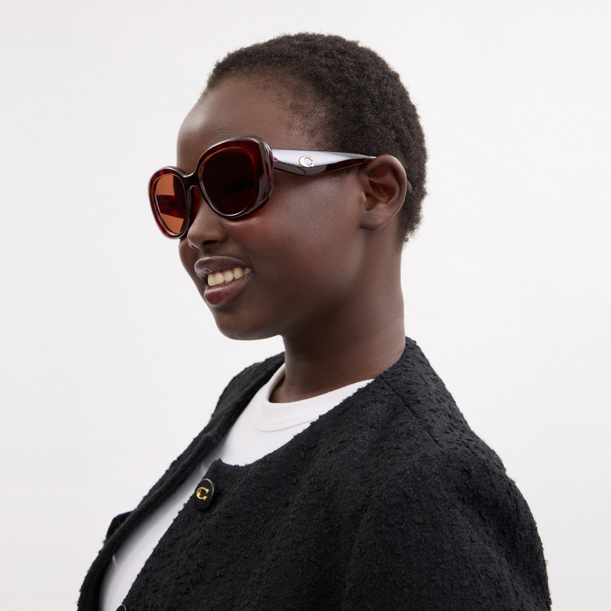 C Hardware Round Sunglasses
