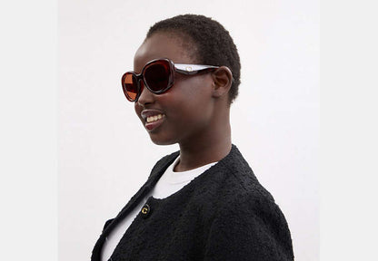 C Hardware Round Sunglasses