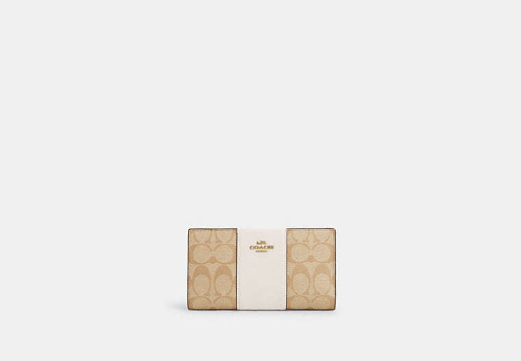 Slim Zip Wallet In Signature Canvas With Stripe