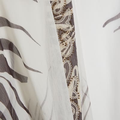 Cream Animal Print Kimono