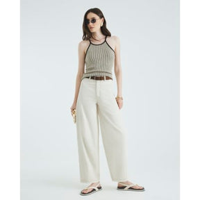 Cream Belted Pocket Balloon Jeans