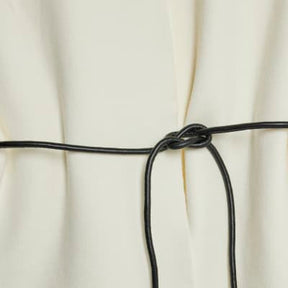 Cream Belted Sleeveless Cardigan