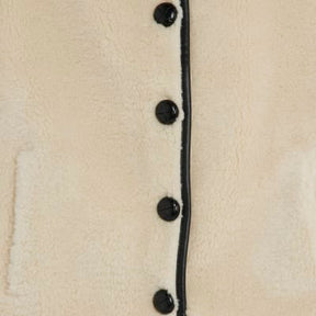 Cream Borg Button Gilet