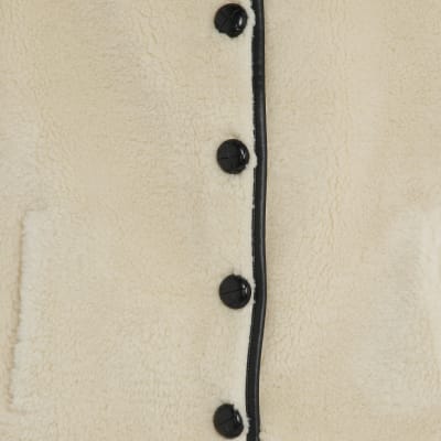 Cream Borg Button Gilet