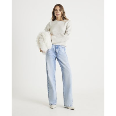 Cream Boucle Embellished Jumper