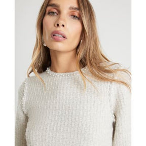 Cream Boucle Embellished Jumper