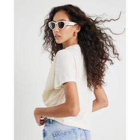 Cream Boucle Hybrid Bow T-shirt