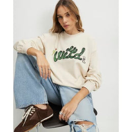 Cream Cactus Embroidered Sweatshirt