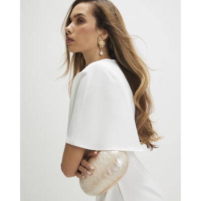 Cream Cape Mini Dress
