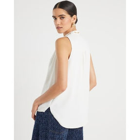 Cream Chain Detail Shell Top