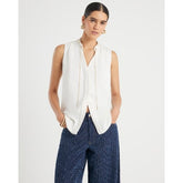 Cream Chain Detail Shell Top