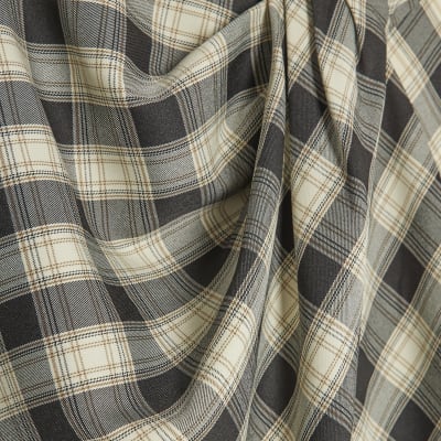 Cream Check Print Knot Maxi Dress