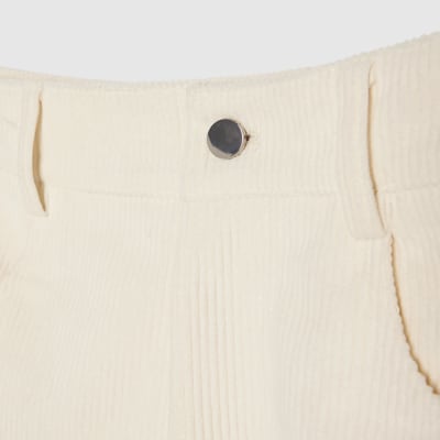 Cream Corduroy Barrel Leg Trousers