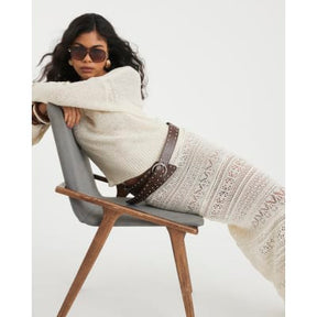 Cream Crochet Maxi Skirt