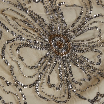 Cream Embellished Bandeau Beach Cami Top