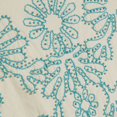 Cream Embroidered Tank Top