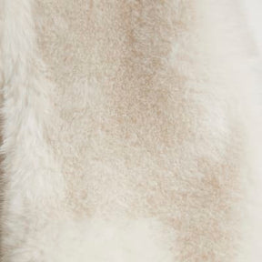 Cream Faux Fur Hooded Long Sleeve Coat