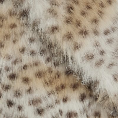 Cream Faux Fur Leopard Print Longline Coat