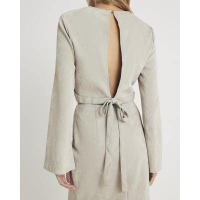 Cream Faux Leather Hammered Top