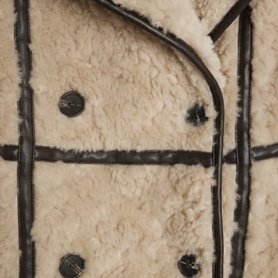 Cream Faux Shearling Coat