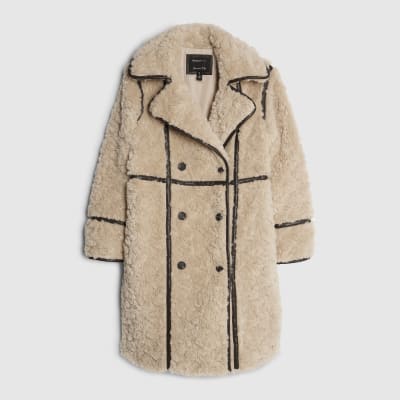 Cream Faux Shearling Coat