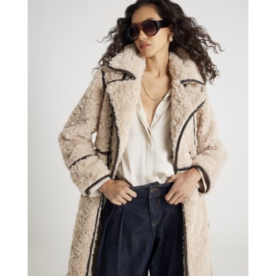 Cream Faux Shearling Coat