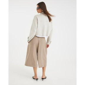Cream Faux Suede Overshirt