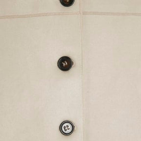 Cream Faux Suede Overshirt