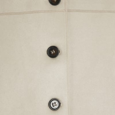 Cream Faux Suede Overshirt