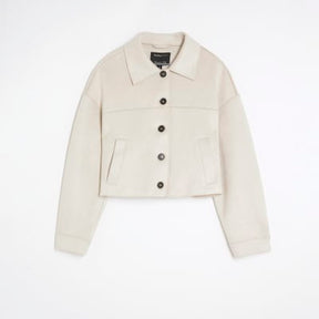 Cream Faux Suede Overshirt