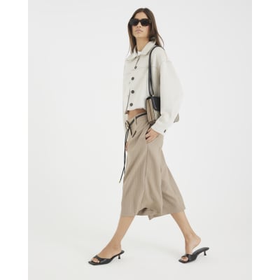 Cream Faux Suede Overshirt