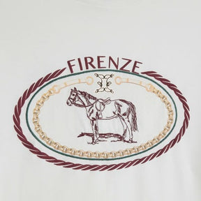 Cream Firenza Horse Monogram T-shirt