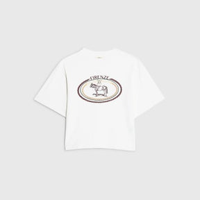 Cream Firenza Horse Monogram T-shirt