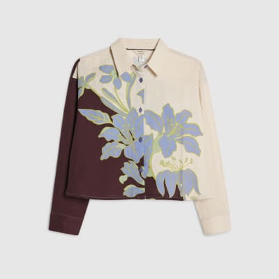 Cream Floral Beach Shirt