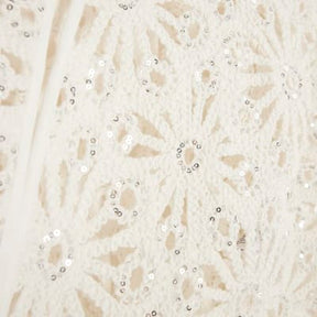 Cream Floral Crochet Embellished Cardigan