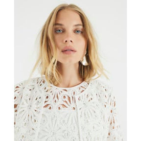 Cream Floral Crochet Embellished Cardigan