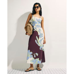 Cream Floral Midi Dress