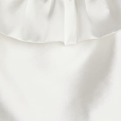Cream Frill Detail Bardot Top