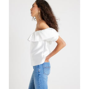 Cream Frill Detail Bardot Top