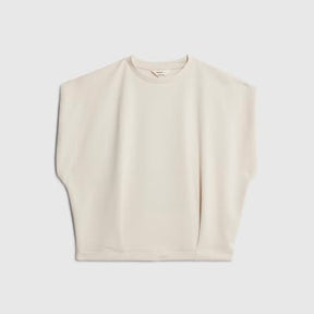 Cream Grown On Sleeve Pleat Top